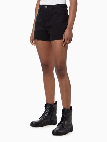 Shorts Sarja Feminino Com Fenda Lateral Calvin Klein - Preto 34