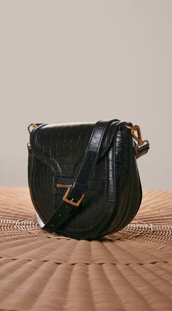 Bolsa Maria.Valentina Crossbody Com Metal Maria Valentina Preto P / Preto