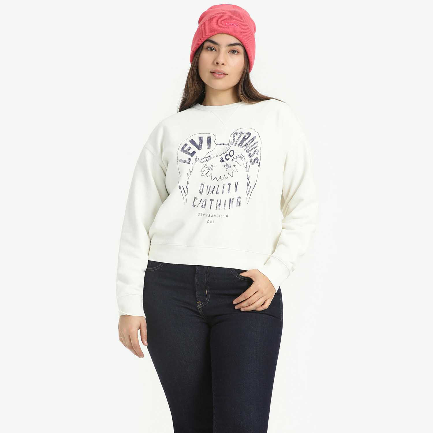 Moletom Levi's® Graphic Signature Crew Branco