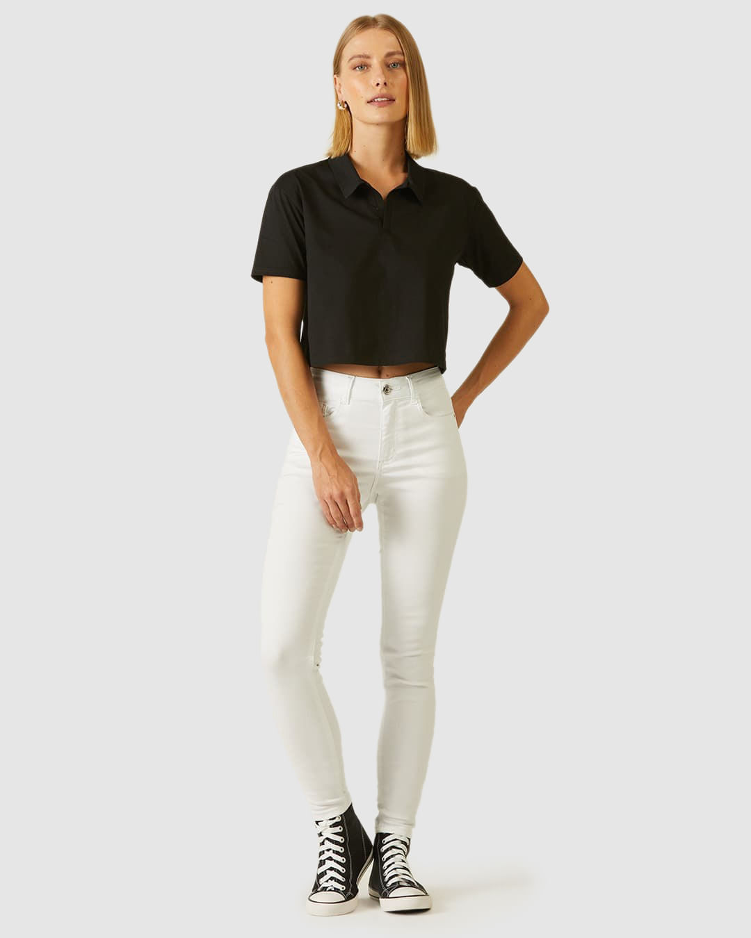 Calça Skinny Feminina Cintura Média Em Flex Jeans