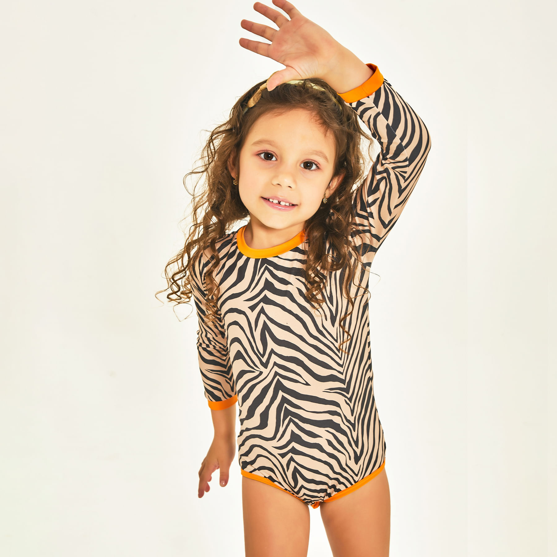 Maiô UV Bebê Com Proteção Solar Estampa Zebra