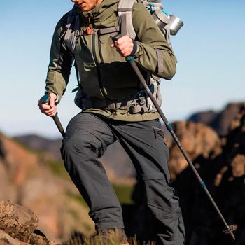 Casaco Softshell Corta-vento de Trilha MT500 Forclaz G / caqui
