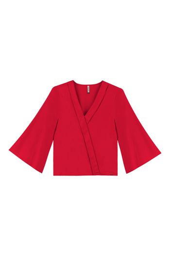 Blusa Feminina Manga Ampla Marialícia Vermelho P