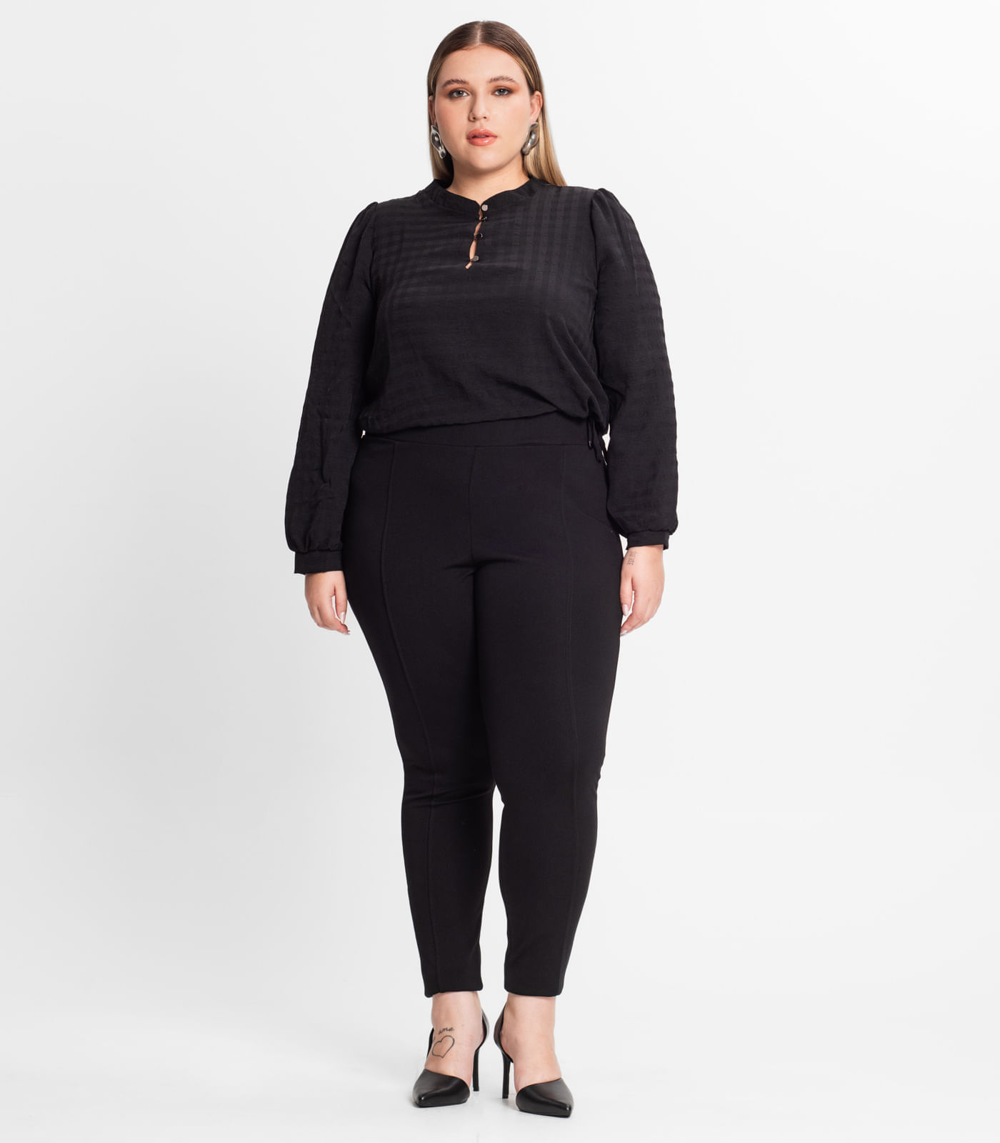 Legging Feminina Plus Size Secret Glam Preto