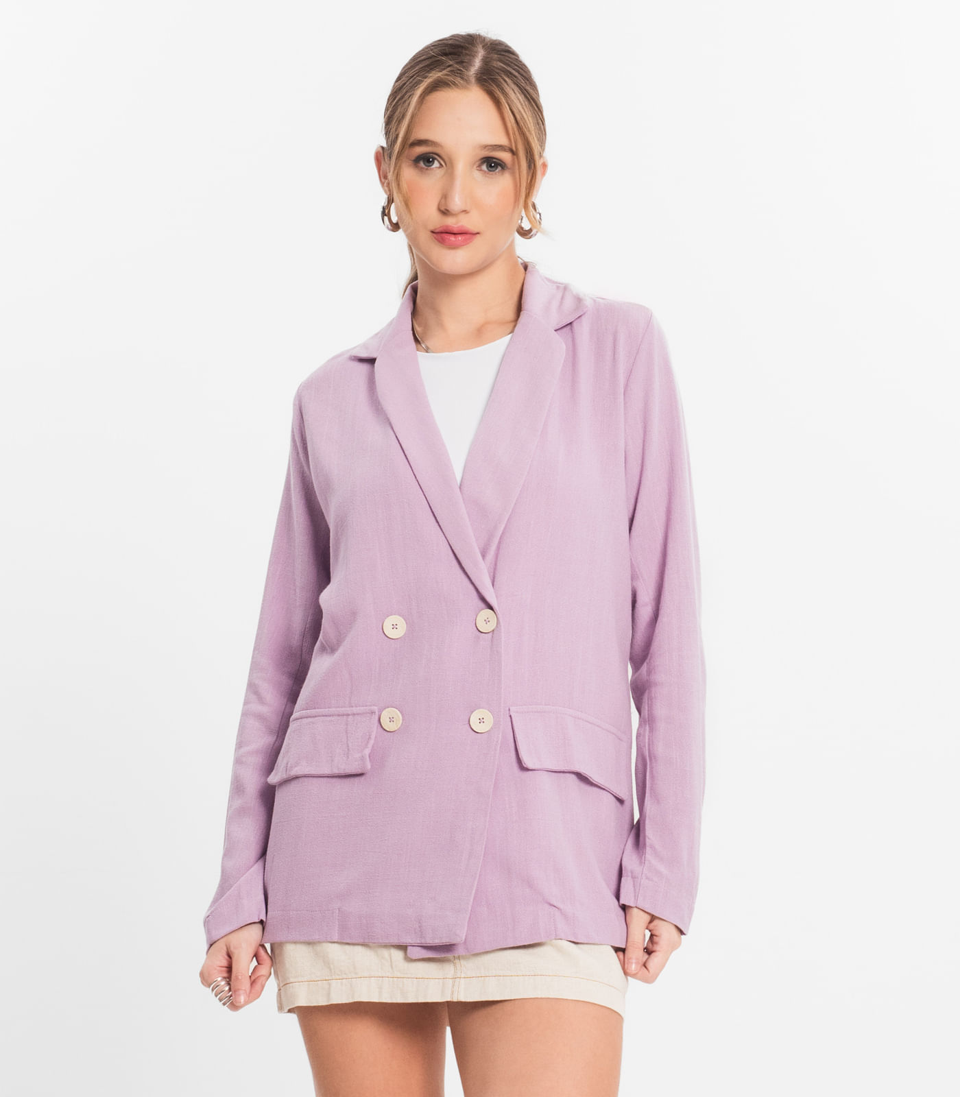 Blazer Feminino Em Linho Endless Roxo