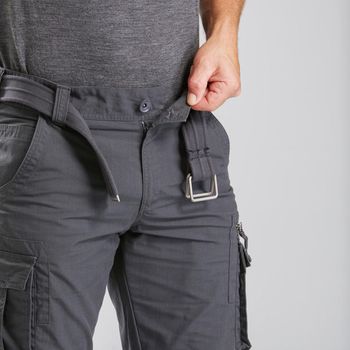 Calça Masculina de Trekking Travel 100 Forclaz 38 / cinza-carbono