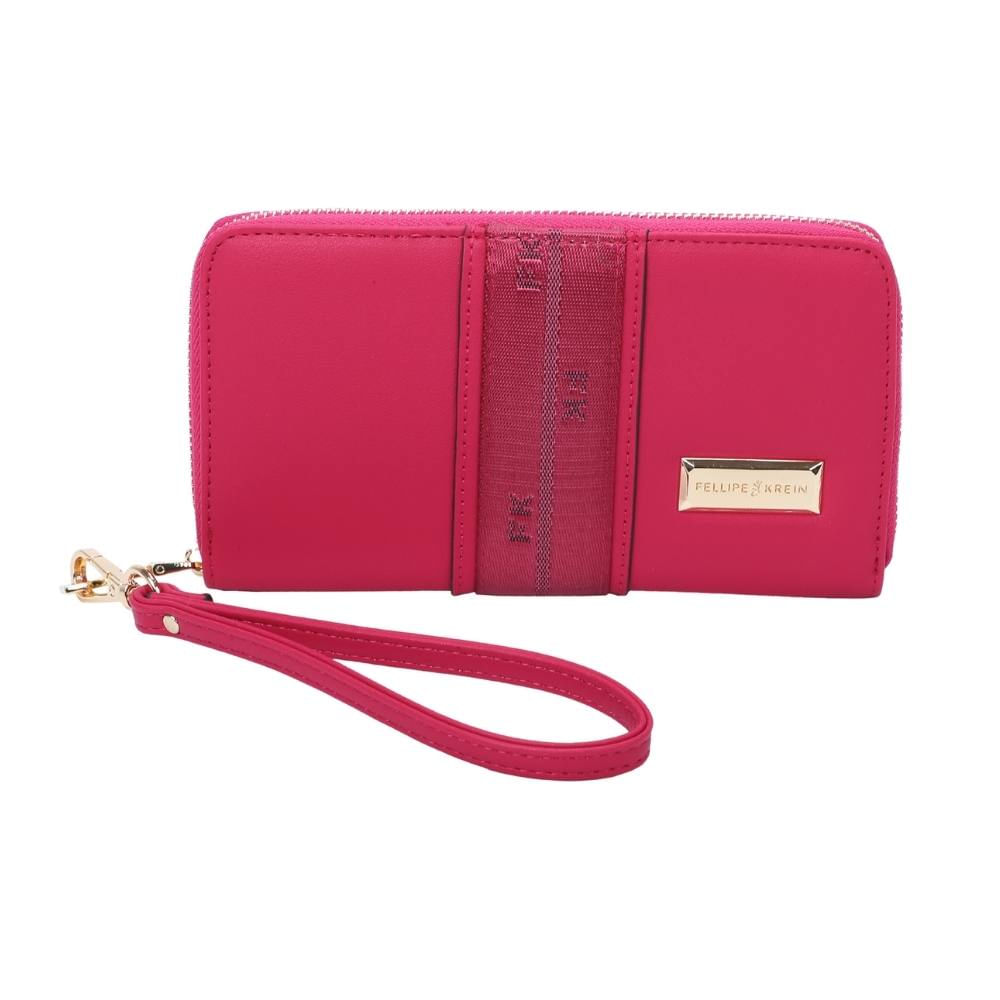 Carteira Zíper com Alça de Mão Fellipe Krein SS23 Alça Nailon Rosa - Pink