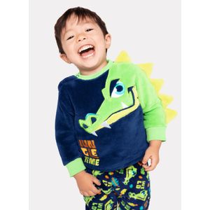 Pijama Manga Longa Bebê Menino Soft Jacaré Jungle