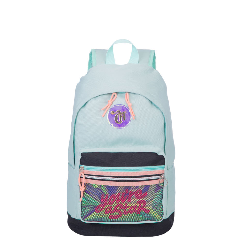 Mochila Grande Capricho Candy Azul - Menta