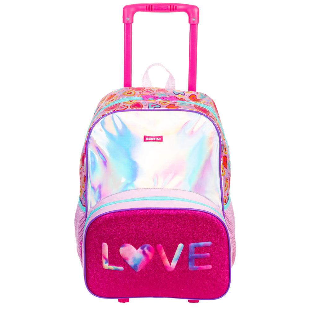 Mochila de Rodinha Grande Sestini X Love - Colorido