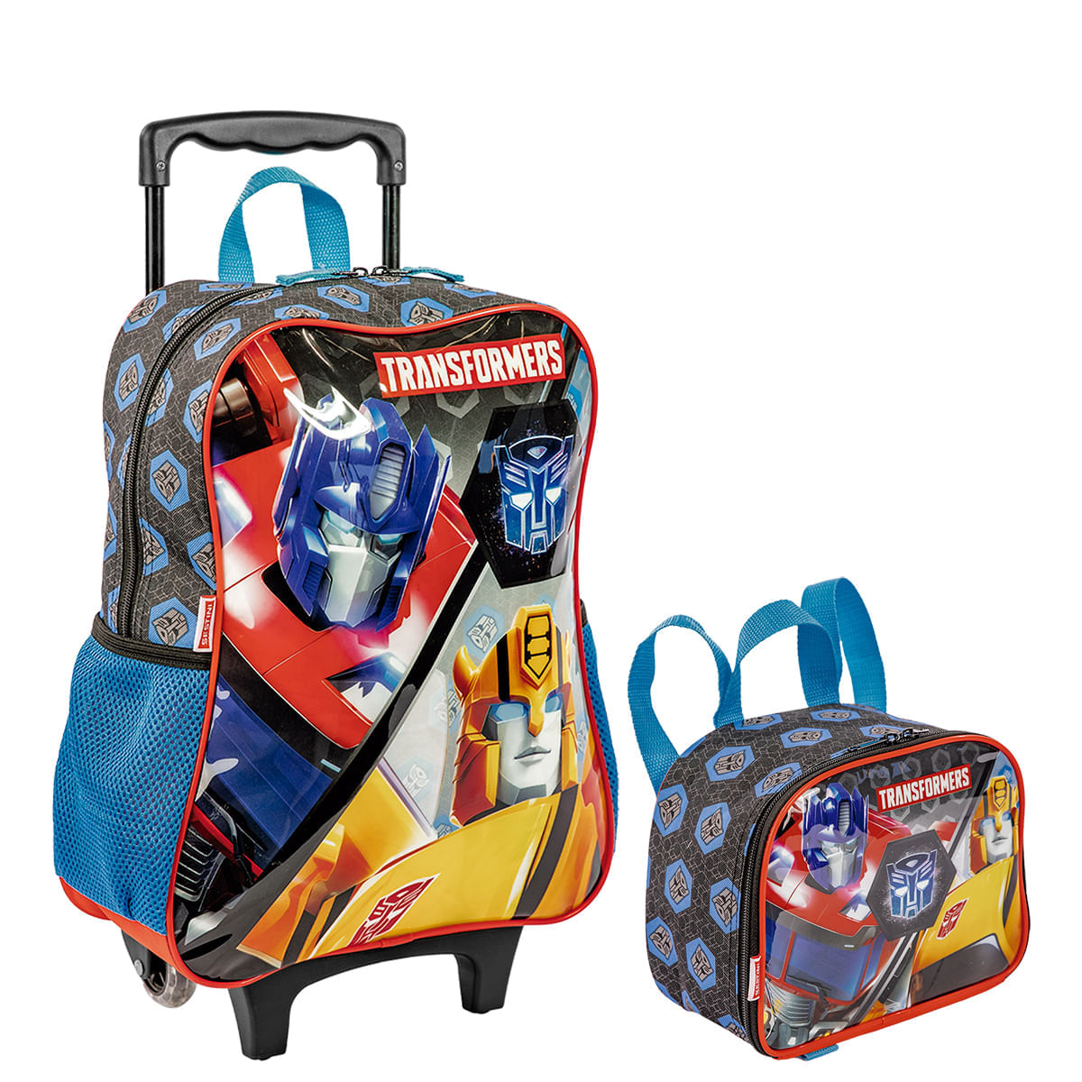 Kit Mochilete Grande e Lancheira Pequena Transformers Cybertron - Colorido