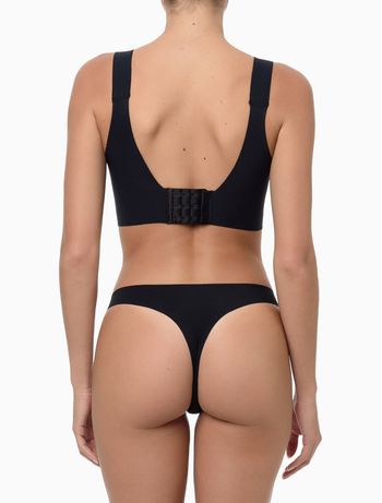 Calcinha Fio Dental Corte à Laser Calvin Klein Underwear - Preto P