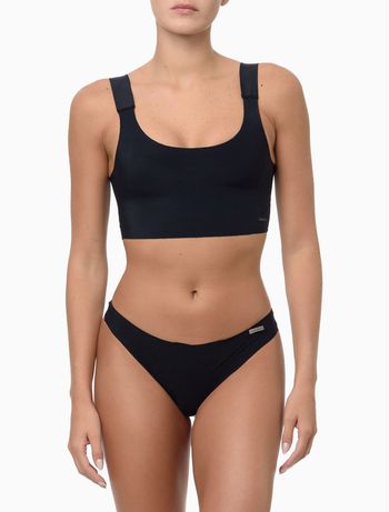 Calcinha Fio Dental Corte à Laser Calvin Klein Underwear - Preto P
