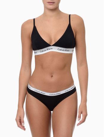 Kit 2 Calcinhas Tangas Mini Modern Cotton Calvin Klein Underwear - Preto M