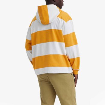 Blusa Levi's Club Rugby Amarela e Branca com Capuz Manga Longa M