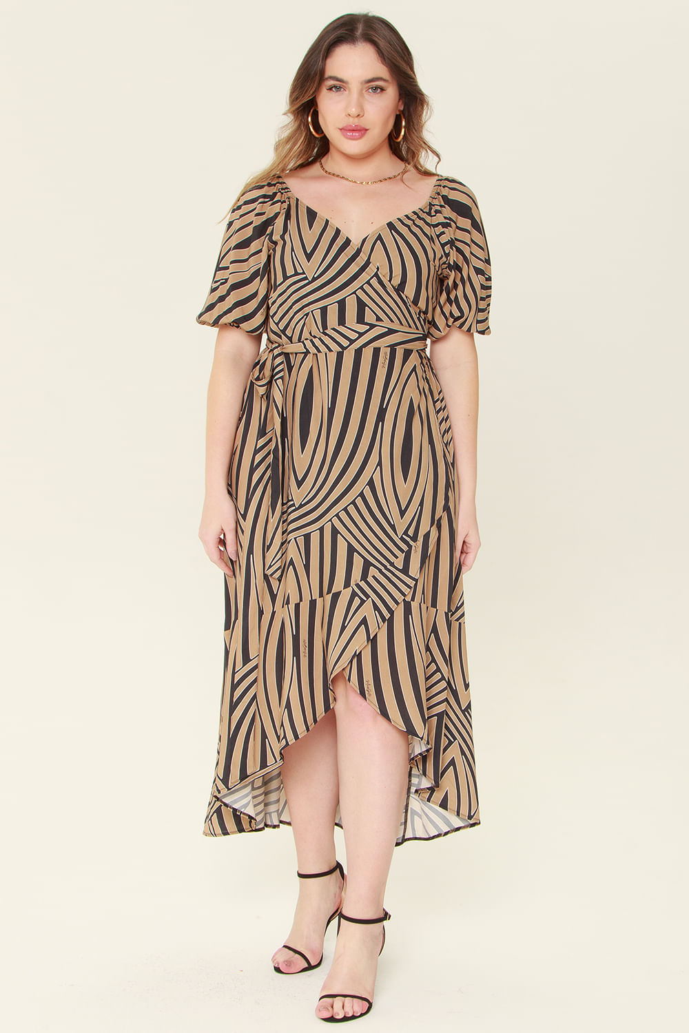 Vestido Longo Geo Mais Gata Bege
