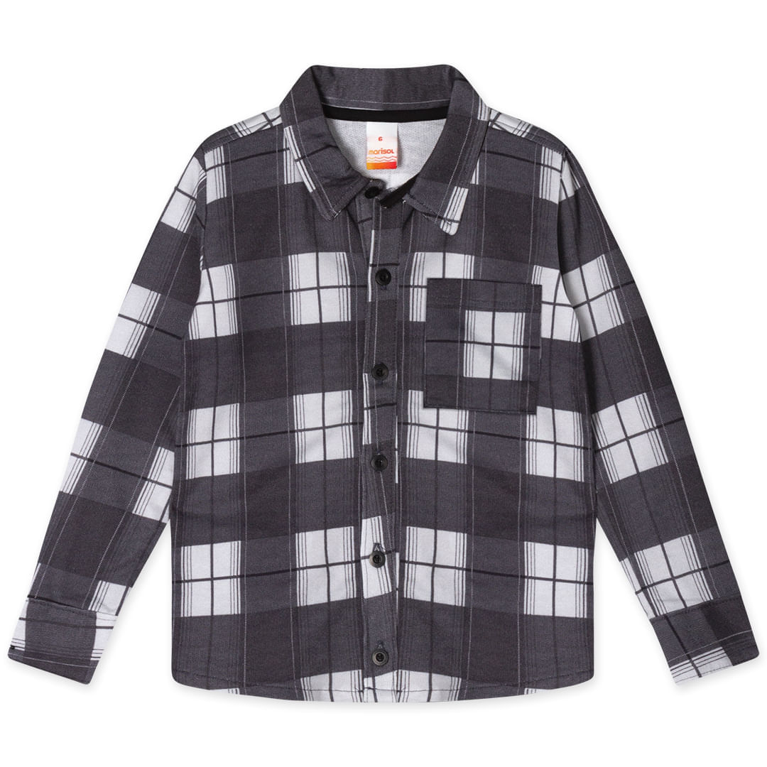 Camisa Xadrez Manga Longa Moletom Infantil Masculina Marisol