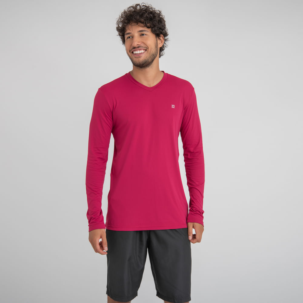 Camisa UV Masculina Com Proteção Solar Sport Fit Vinho