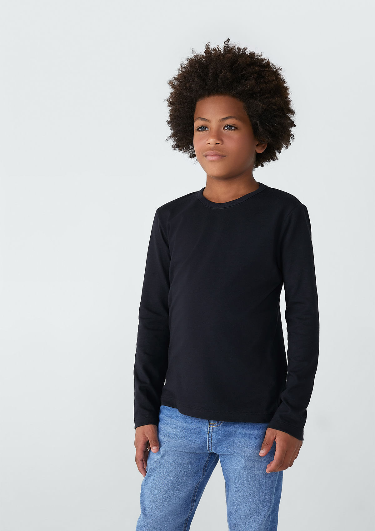 Camiseta Básica Infantil Unissex Manga Longa