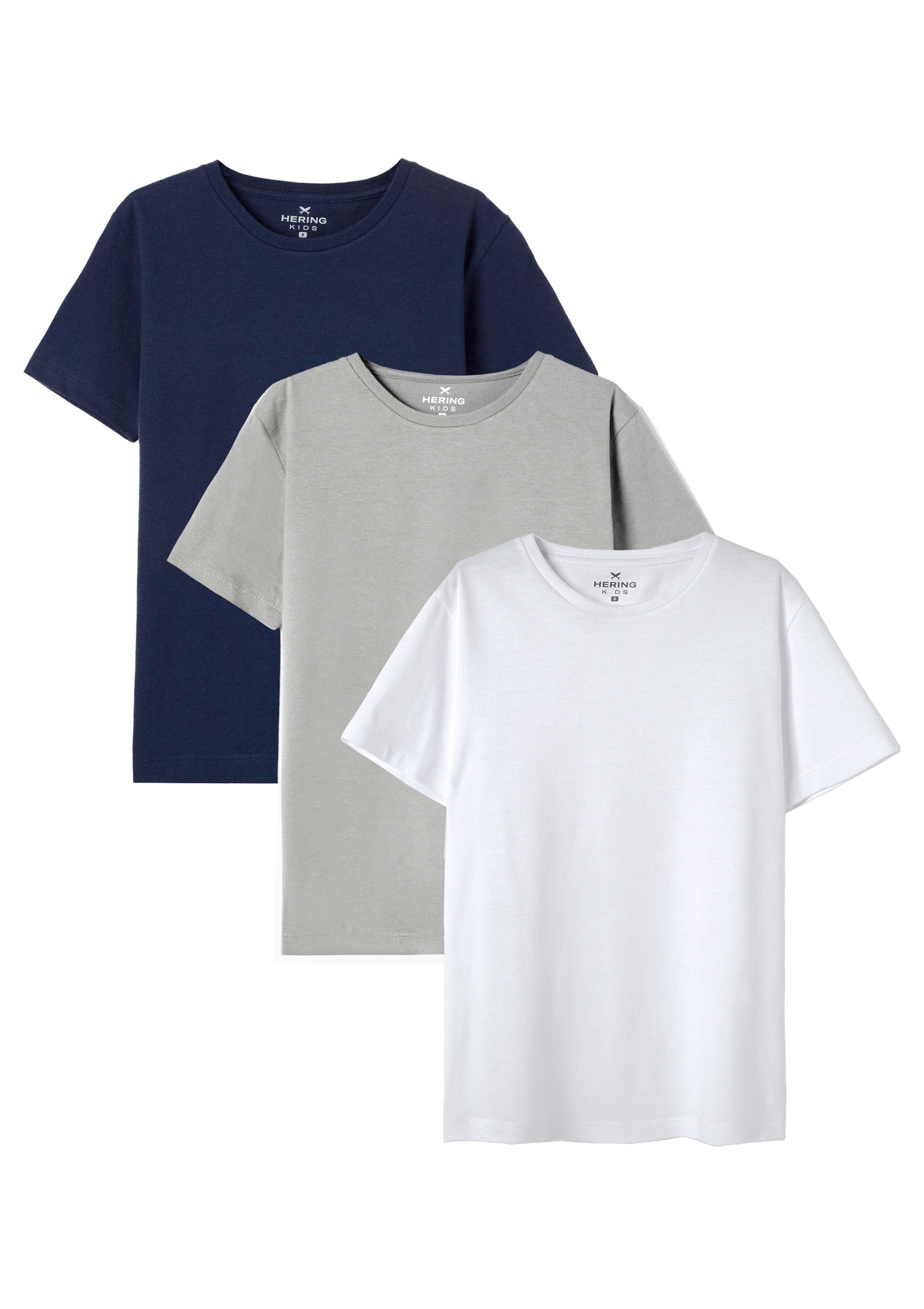 Kit Com 3 Camisetas Básica Infantil Unissex Manga Curta Slim