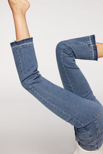 Calça Jeans Cropped - Azul PP / Azul