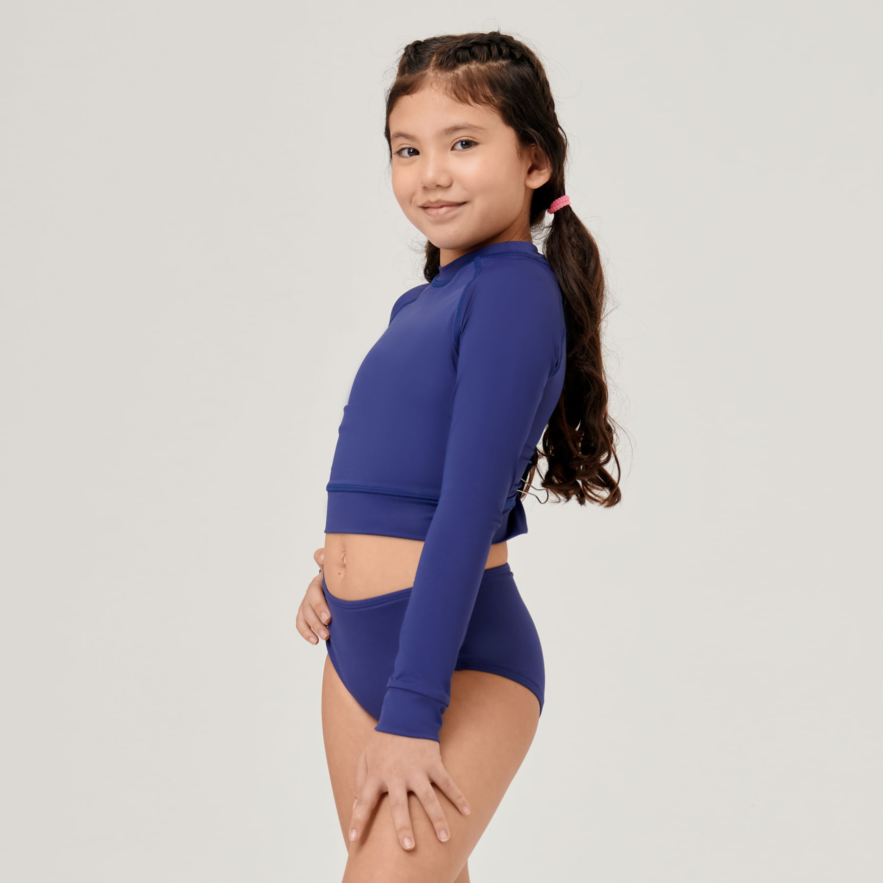 Biquíni UV Infantil Com Proteção Solar Hot Pant Marinho