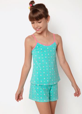 Pijama Regata Microfibra Menina Teen Unicórnio Cherry 16