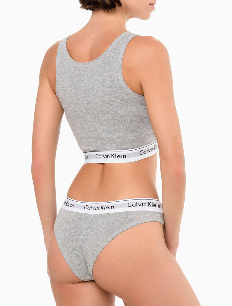 Calcinha Tanga Modern Cotton - Calvin Klein Underwear - Cinza