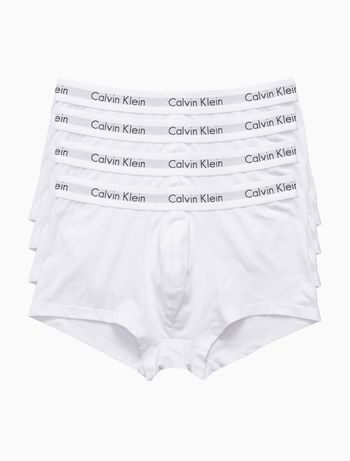 Kit 4 Underwear Trunk Classic Cintura Baixa Com Elastano Elástico Cueca Calvin Klein - Branco S / Branco