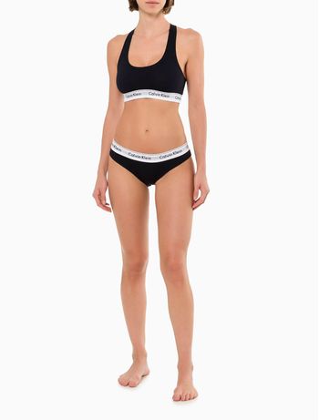 Calcinha Tanga Modern Cotton Underwear Calvin Klein - Preto S / Preto
