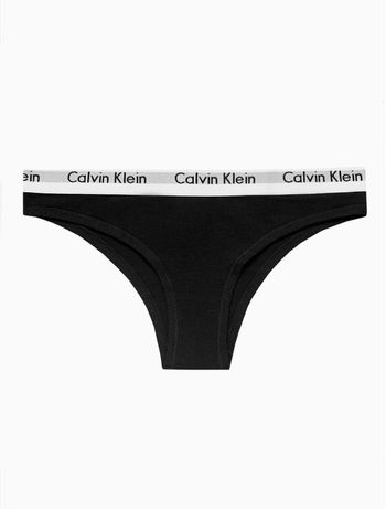 Calcinha Tanga Modern Cotton Underwear Calvin Klein - Preto S / Preto