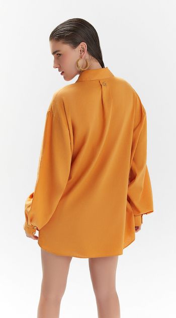 Camisa Iódice Manga Longa Com Bolso Laranja P