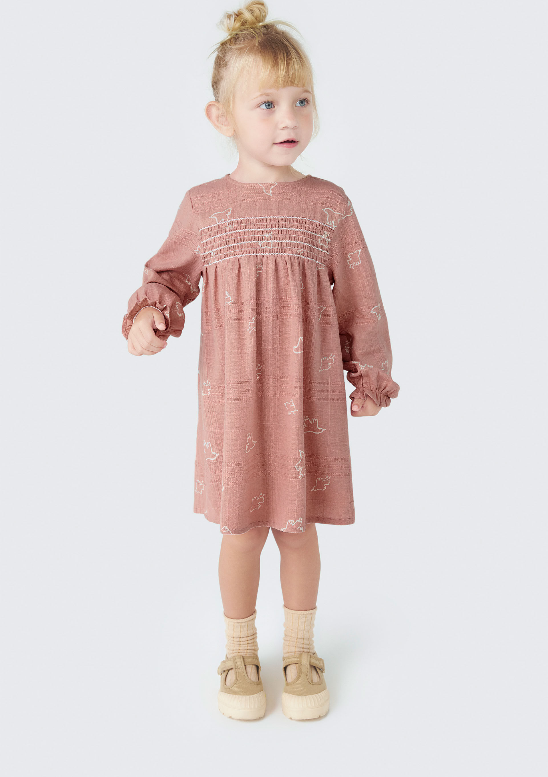 Vestido Infantil Toddler Manga Longa