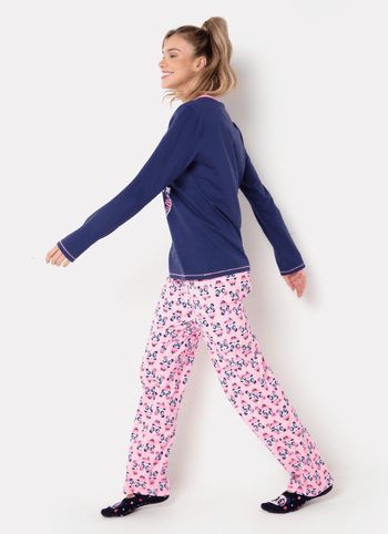 Pijama Manga Longa Feminino Algodão Panda Bailarina G