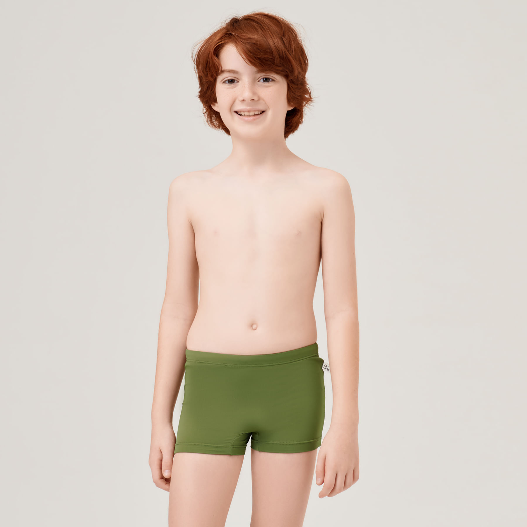 Sunga UV Infantil Com Proteção Solar Verde Militar
