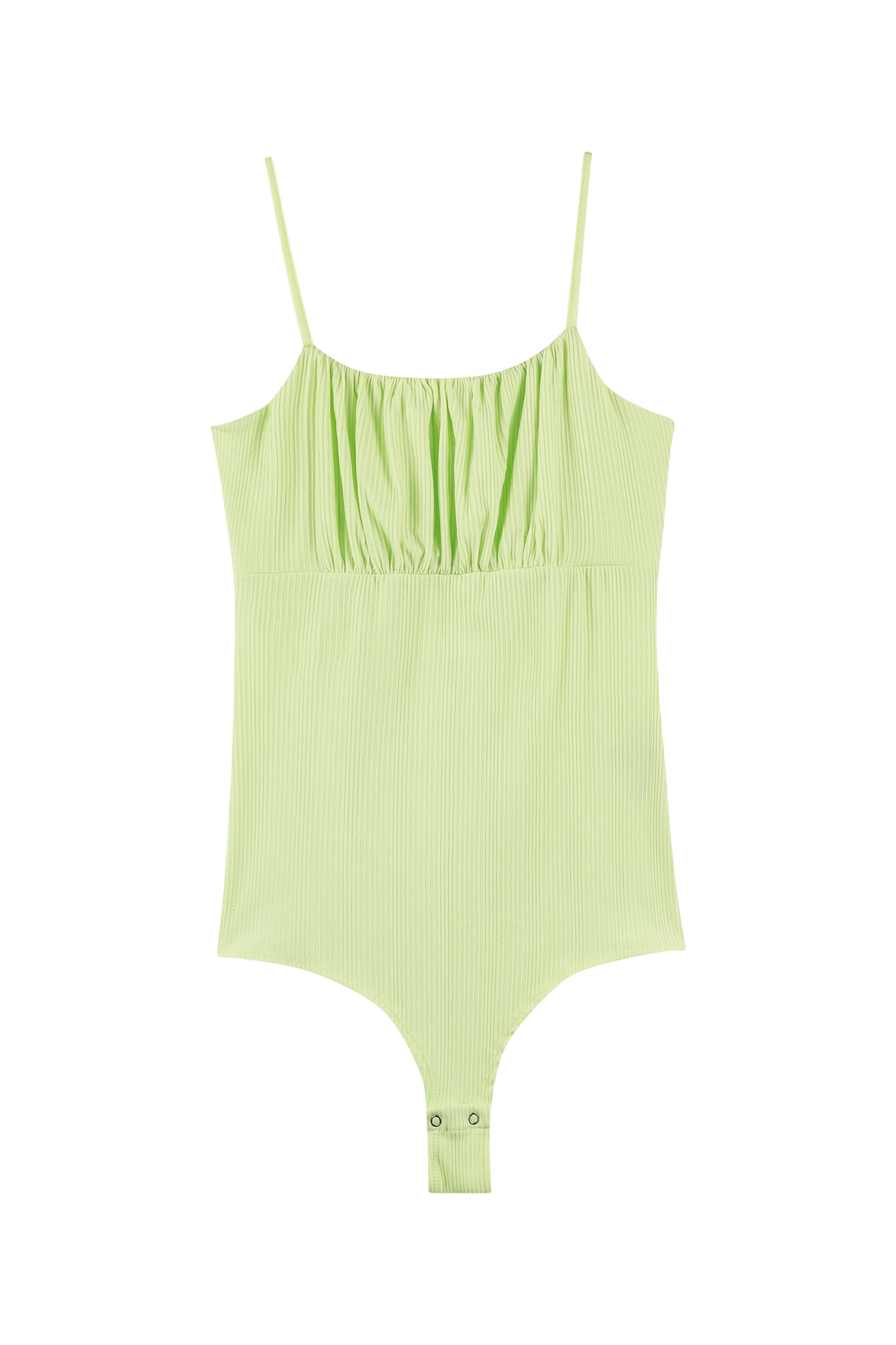Body Feminino Canelado Irregular Marialícia Verde Claro