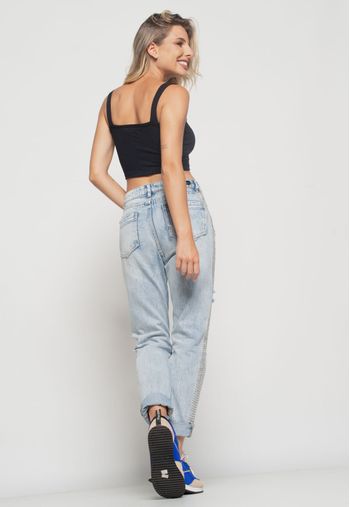 Kit 2 Croppeds  Top Faixa Comfy Malha Canelada Preto e Branco Salvatore Fashion P