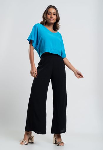 Blusa Morcego Viscolinho Azul Claro Salvatore Fashion P / Azul Claro