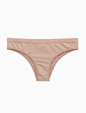 Calcinha Tanga Microfibra Soft Touch Calvin Klein Underwear - Skin Médio L / Nude